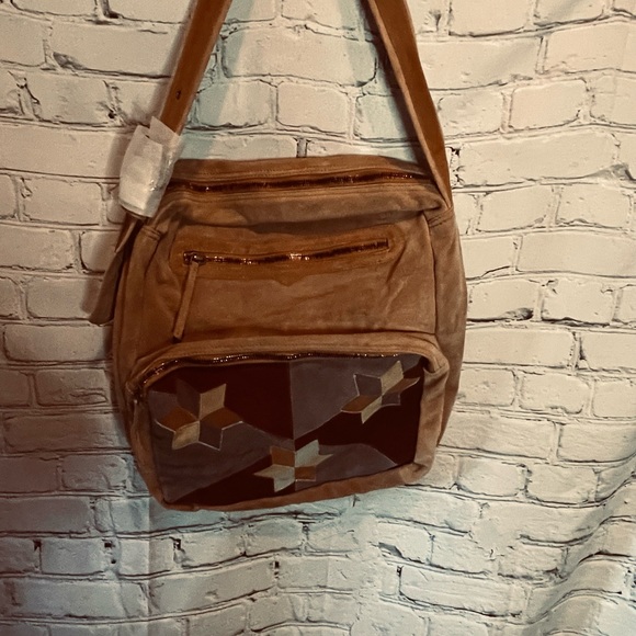 COPY - Free People Suede Multicolor RARE crossbody/ Zipper Bag. NWOT - Picture 3 of 10